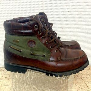 Timberland Brown and Green Hiking Boots